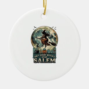 Salem Hexen-Shirt Vintage Gravur Gruseliger Humor  Keramik Ornament