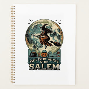 Salem Hexen-Shirt Vintage Gravur Gruseliger Humor  Planer