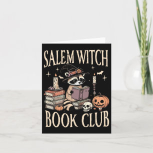 Salem Hexenbuch Club Halloween Raccoon Witwe Read Karte