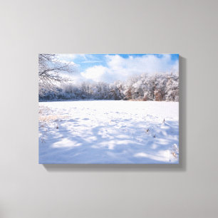 Salem Hills Teich und Wald Winterlandschaft Leinwanddruck