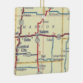 Salem IL Vintag Map Keramikornament (Rechts)