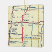 Salem IL Vintag Map Keramikornament (Links)