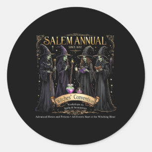 Salem Jährlich 1692 Hexen Konvention Halloween Vin Runder Aufkleber