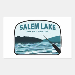 Salem Lake North Carolina Angelrute Rechteckiger Aufkleber