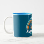 Salem Lake North Carolina Rainbow Zweifarbige Tasse (Links)