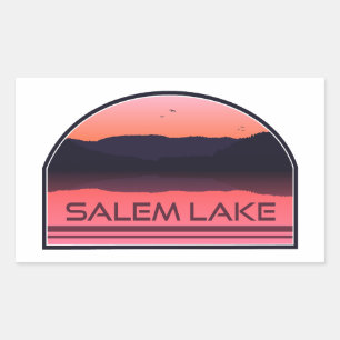 Salem Lake North Carolina Rote Morgensonne Rechteckiger Aufkleber