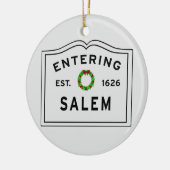 Salem, MA Holiday Wreath Keramik Ornament (Links)
