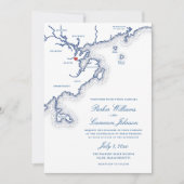 Salem MA North Shore Karte Elegant Navy Hochzeit (Vorderseite)