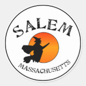 Salem MA Witch Runder Aufkleber (Vorderseite)