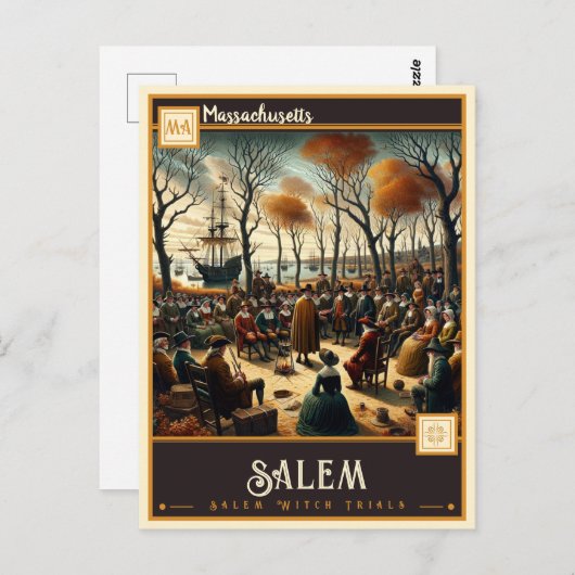 Salem, Massachusets | VINTAG Postkarte (Vorne/Hinten)