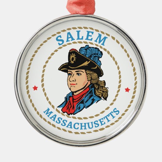 Salem Massachusetts Colonial Ornament Aus Metall (Vorne)