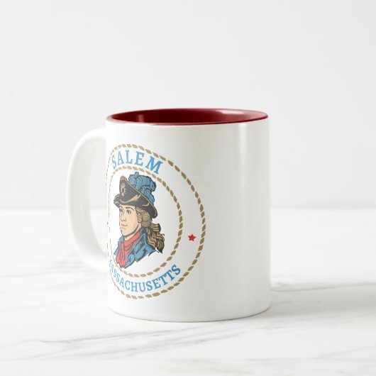 Salem Massachusetts Colonial Zweifarbige Tasse (Vorderseite Links)