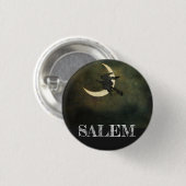 Salem Massachusetts Hexe über MondHalloween Button (Vorne & Hinten)