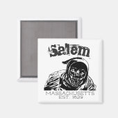 Salem Massachusetts Skull Grim Sensenmann Magnet (Vorderseite/Rückseite)
