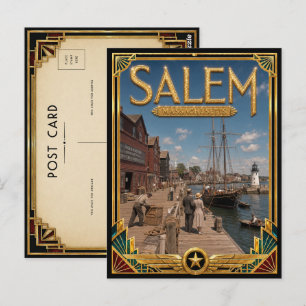 Salem Massachusetts Vintage Art Deco Golden Age Postkarte
