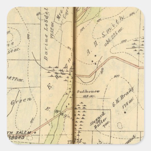 Salem, New York 2 Quadratischer Aufkleber (Vorderseite)