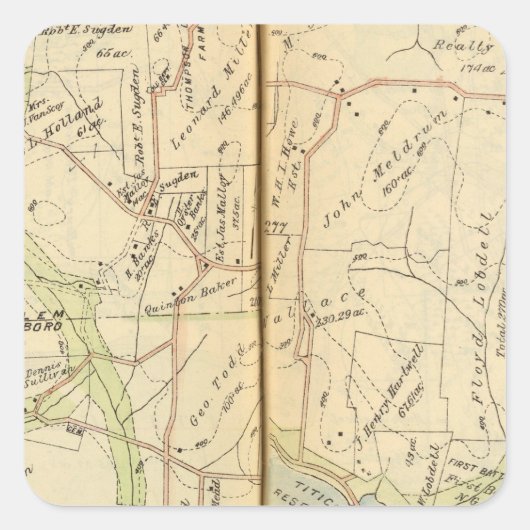 Salem, New York Quadratischer Aufkleber (Vorderseite)