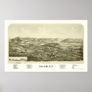 Salem, NY panoramische Karte - 1889 Poster