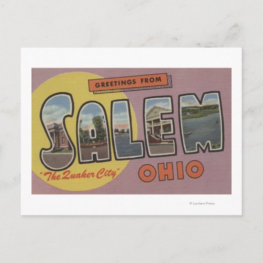 Salem, Ohio (The Quaker City) Postkarte (Vorderseite)
