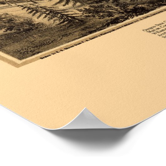 Salem, OR Panoramablick - 1876 Poster (Ecke)