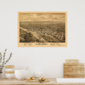 Salem, OR Panoramablick - 1876 Poster (Küche)