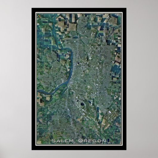 Salem Oregon Satellite Poster Karte (Vorne)