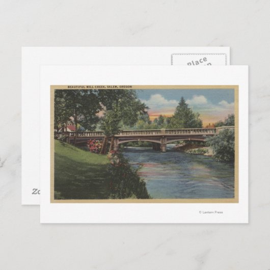 Salem, Oregon - Schöne Mill Creek Postkarte (Vorne/Hinten)