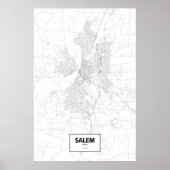 Salem, Oregon (schwarz auf weiß) Poster (Vorne)