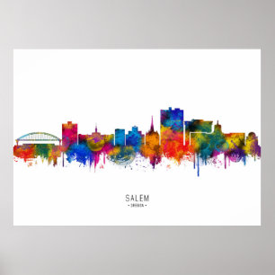 Salem Oregon Skyline Poster