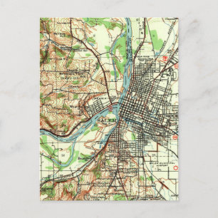 Salem Oregon Vintag Map Postkarte