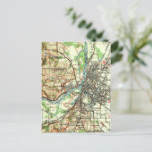 Salem Oregon Vintag Map Postkarte (Stehend Vorderseite)