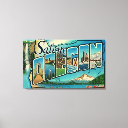 Salem, OregonLarge Letter ScenesSalem, OR Leinwanddruck (Vorderseite)