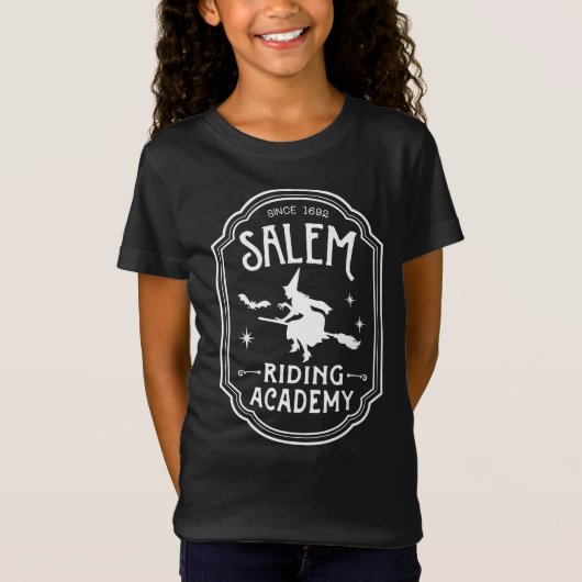 Salem Riding Academy Halloween Hexe T-Shirt (Vorderseite)
