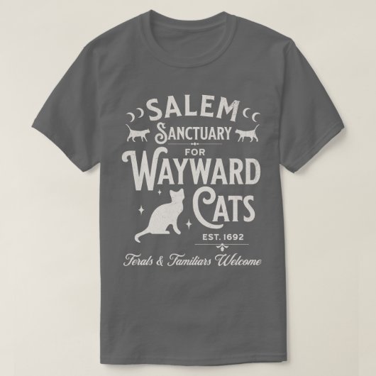Salem Sanctuary for Wayward Cats Dark T-Shirt (Design vorne)