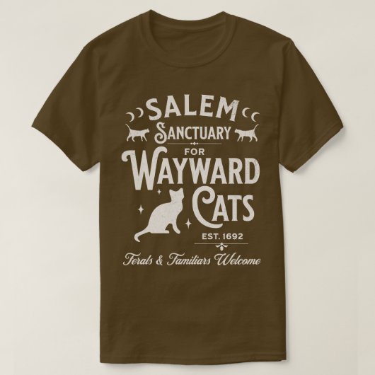 Salem Sanctuary for Wayward Cats Dark T-Shirt (Design vorne)