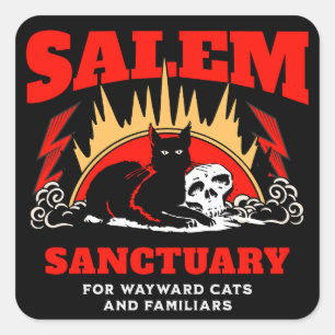 Salem-Schutzgebiet für Katzen und Vertraute Quadratischer Aufkleber