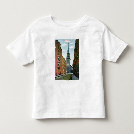 Salem-Straßen-Ansicht der alten Nordkirche Gbd # 2 Kleinkind T-shirt (Vorderseite)