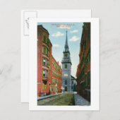 Salem Street View Old North Church Bldg # 2 Postkarte (Vorne/Hinten)