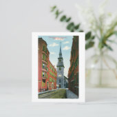 Salem Street View Old North Church Bldg # 2 Postkarte (Stehend Vorderseite)
