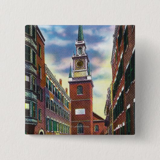 Salem Street View Old North Church Bldg Button (Vorderseite)