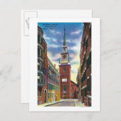 Salem Street View Old North Church Bldg Postkarte (Vorne/Hinten)