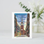 Salem Street View Old North Church Bldg Postkarte (Stehend Vorderseite)