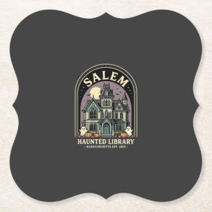 Salem Verzauberte Bibliothek Halloween Design_1 Untersetzer