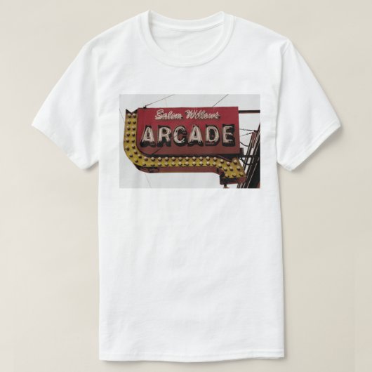 Salem-Weidenarcade-Neonzeichen-T - Shirt (Design vorne)