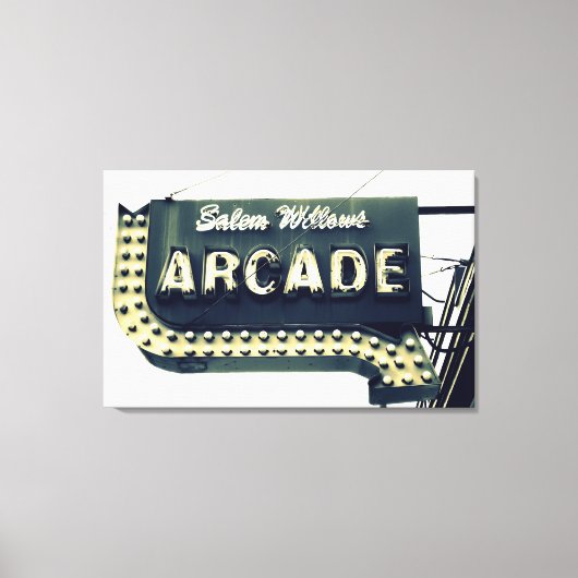 Salem Willows Arcade Neon Sign Canvas Print Leinwanddruck (Vorderseite)