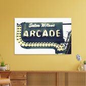 Salem Willows Arcade Neon Sign Canvas Print Leinwanddruck (Insitu (Wohnzimmer))