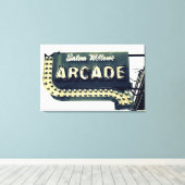 Salem Willows Arcade Neon Sign Canvas Print Leinwanddruck (Insitu (Holzboden))