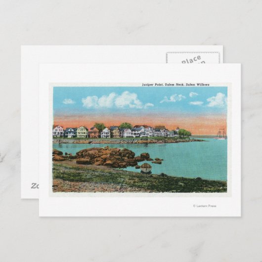 Salem Willows Aussicht auf Juniper Point und Salem Postkarte (Vorne/Hinten)