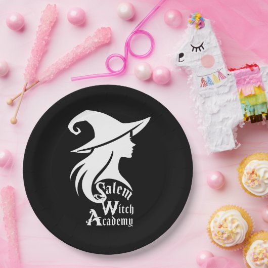 Salem Witch Academy Wiccan Hexes Halloween-Party Pappteller (Party)