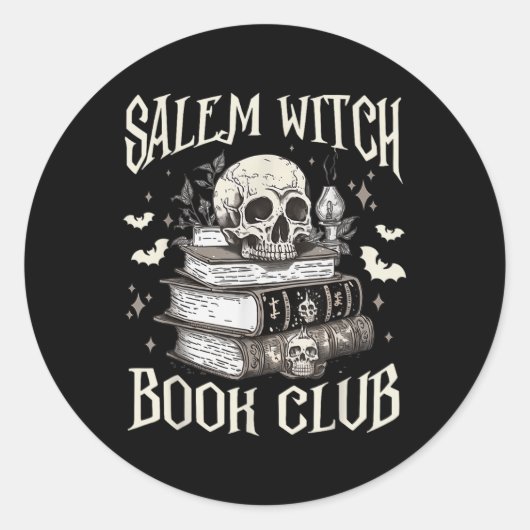 Salem Witch Book Club Halloween Runder Aufkleber (Vorderseite)